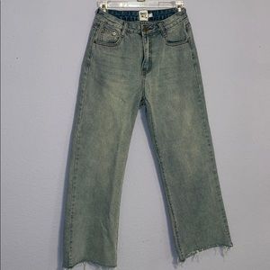 Princess Polly Houston Wide Leg Mid Wash Jeans